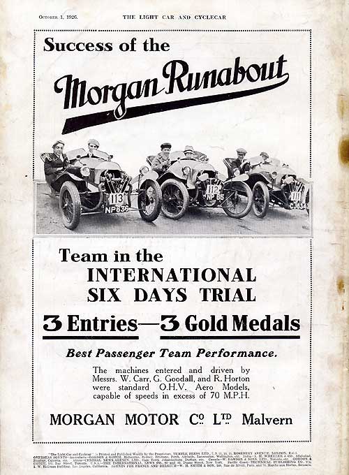 Advertisement in 'The Light Car and Cycle Car' magazine